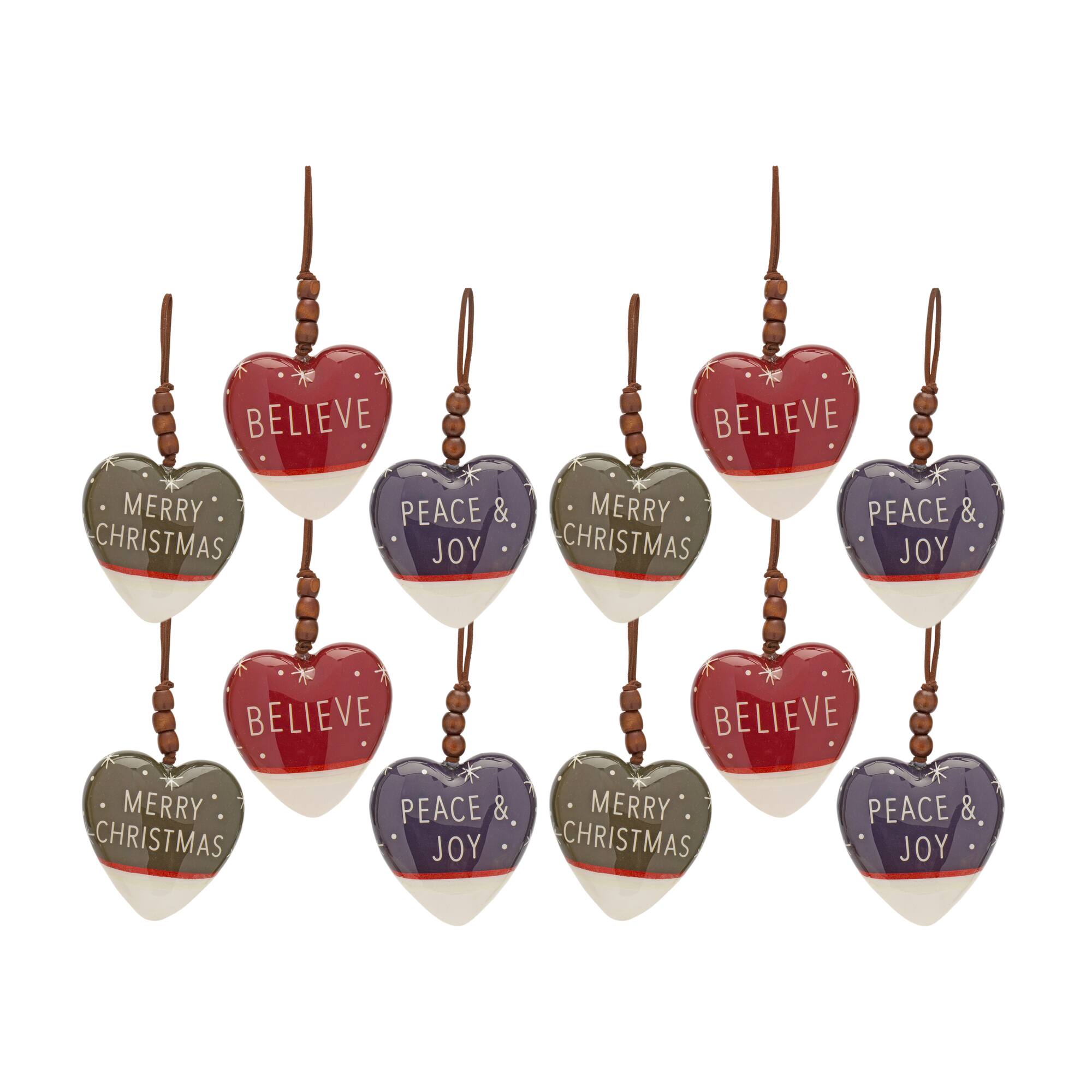 12 Pack 4.75" Heart Plastic Ornaments